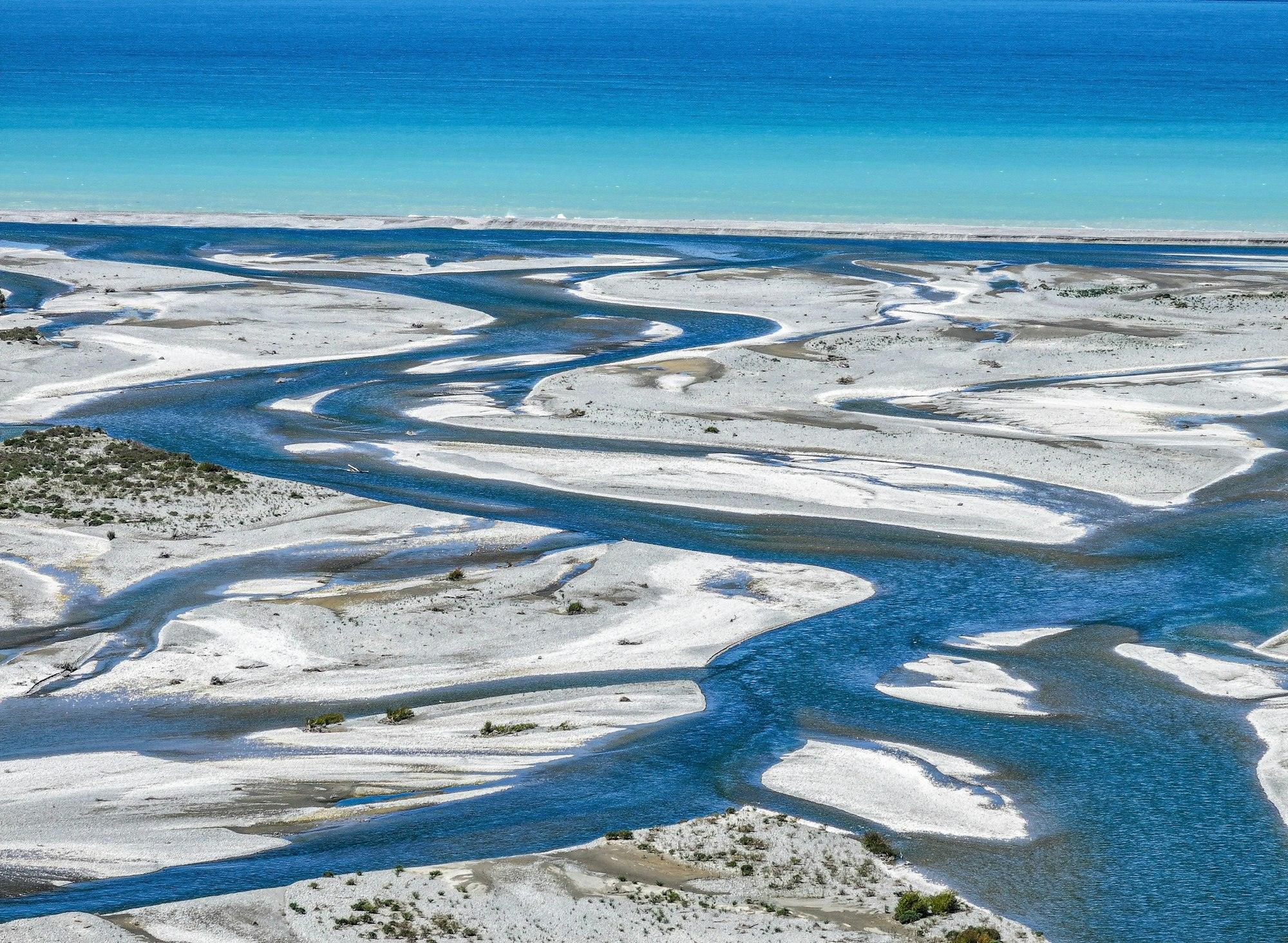 A braided river seen from the air